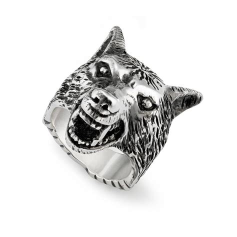 gucci wolf head ring